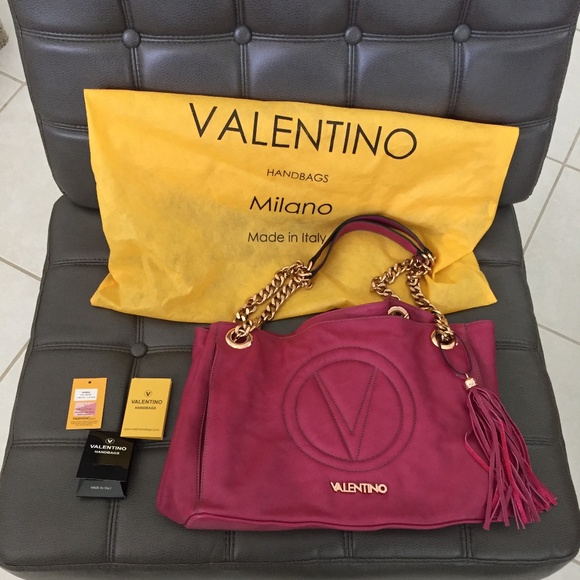 valentino verra leather tote